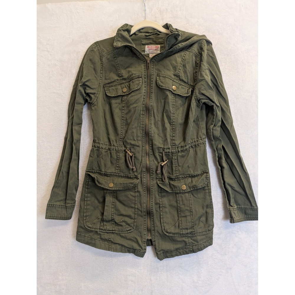 Mossimo Supply Co Olive‎ Green Utility Jacket With Hood Women Size Small